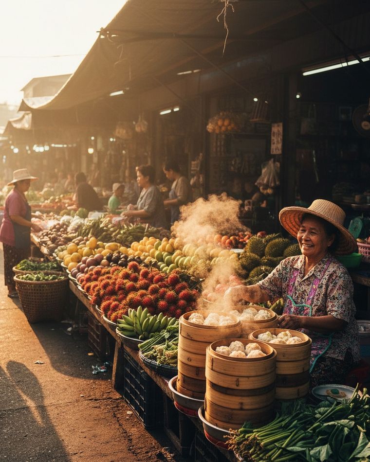 บรรยากาศตลาดเช้าเมืองเก่าตะกั่วป่า